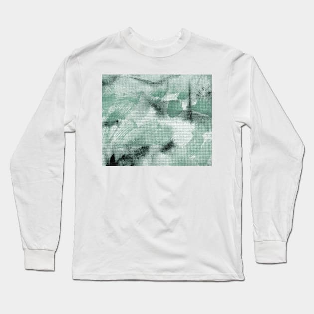 Abstract Oil Painting Granite Green 12c17 Long Sleeve T-Shirt by Go Abstract Art